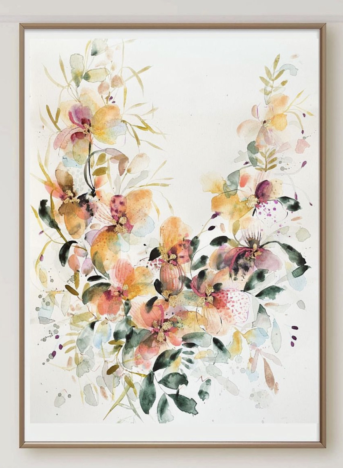 Autumn | Loose watercolor floral arrangement fine art print