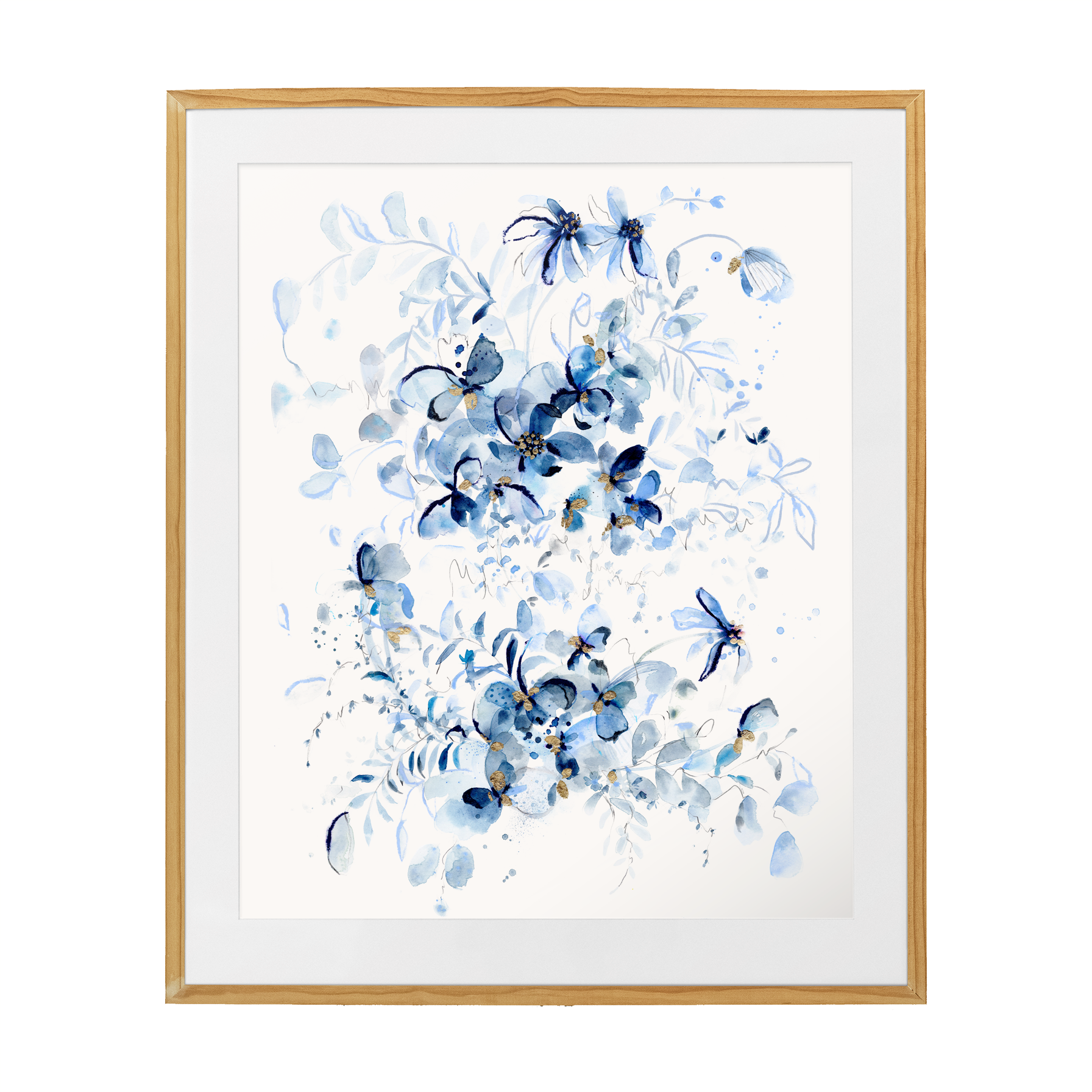 Indigo Blue watercolor floral fine art print