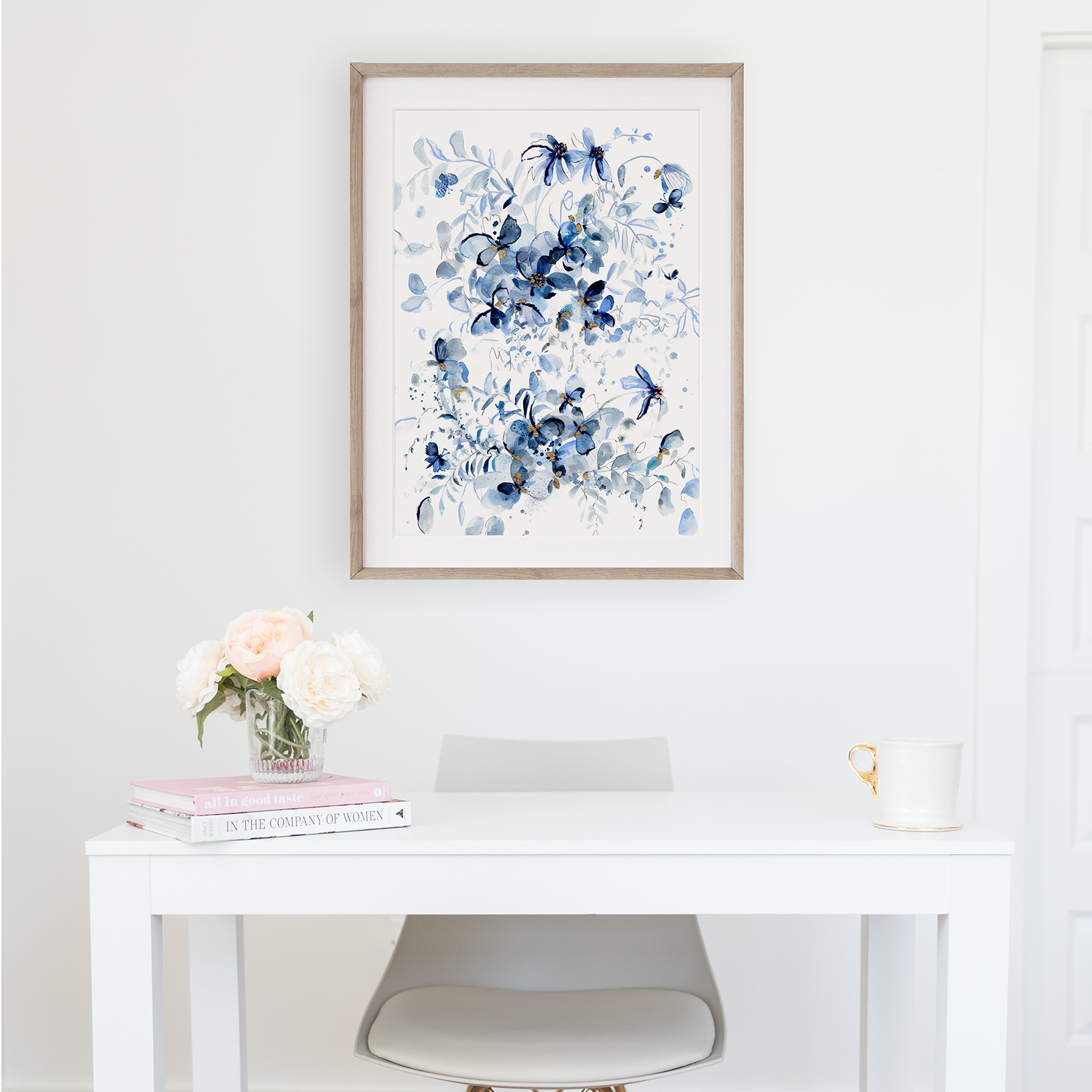 Indigo Blue watercolor floral fine art print