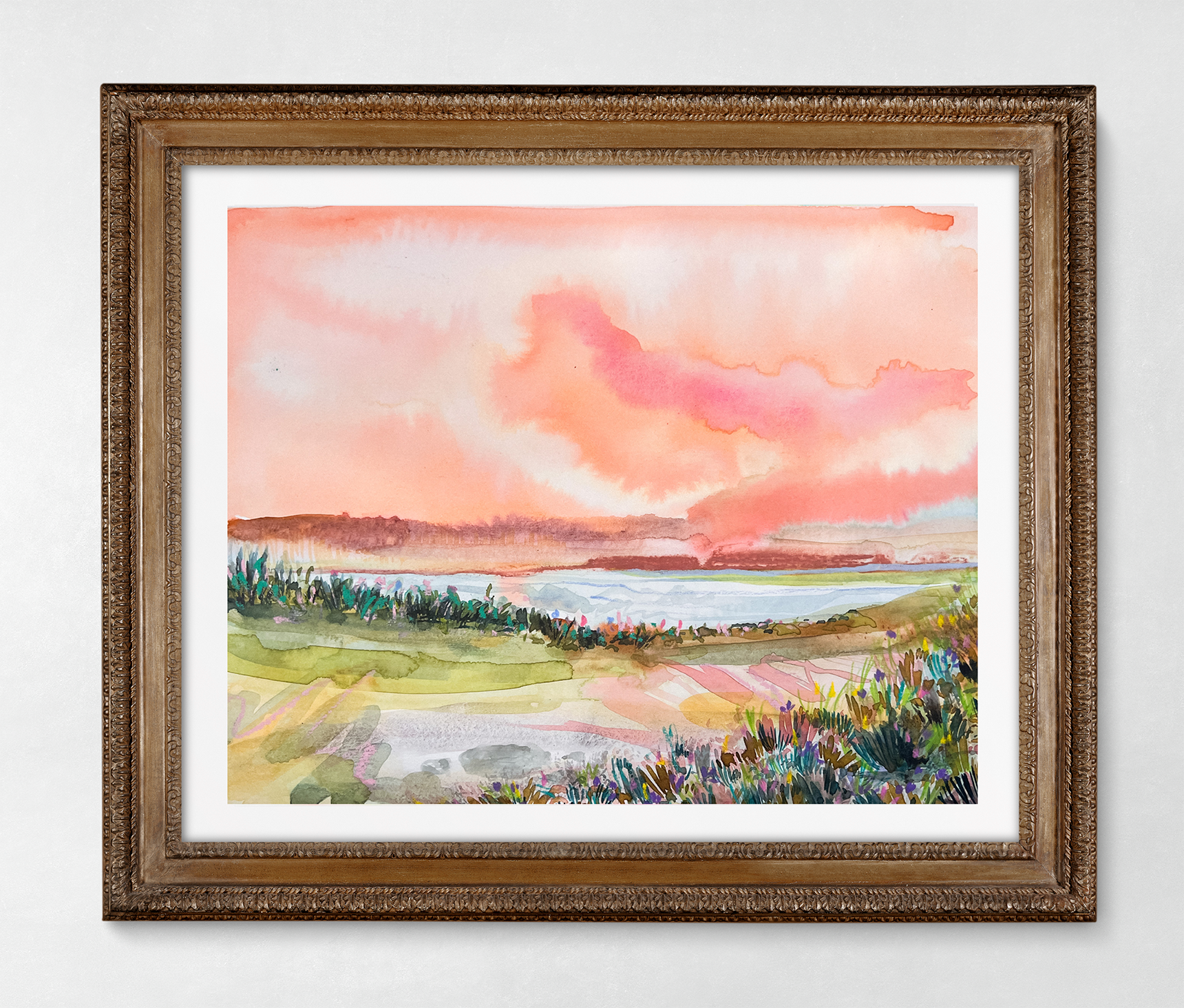 "Tranquil Waters" | Nature Inspired landscape watercolor fine art print