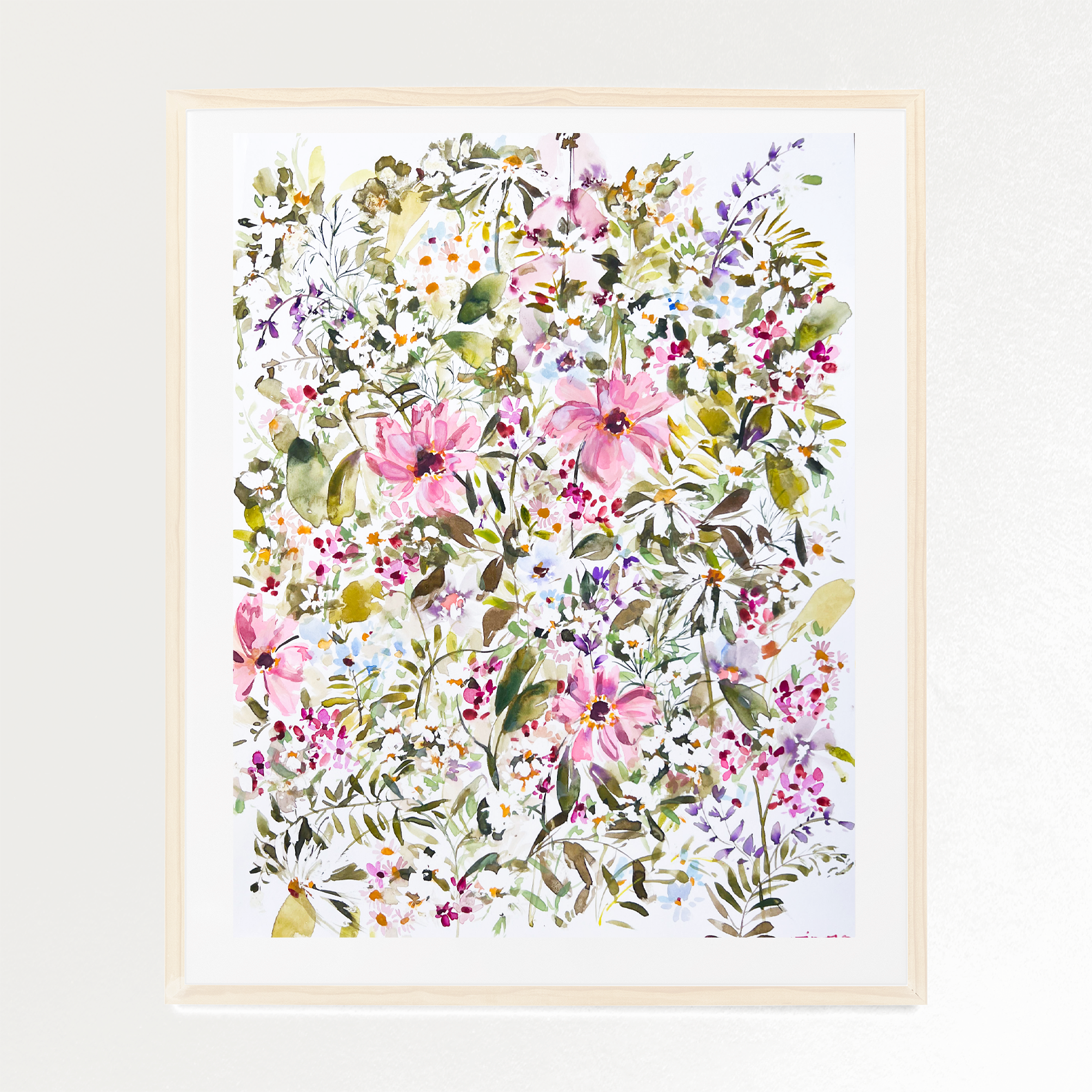 Meadow | Loose watercolor floral arrangement fine art print