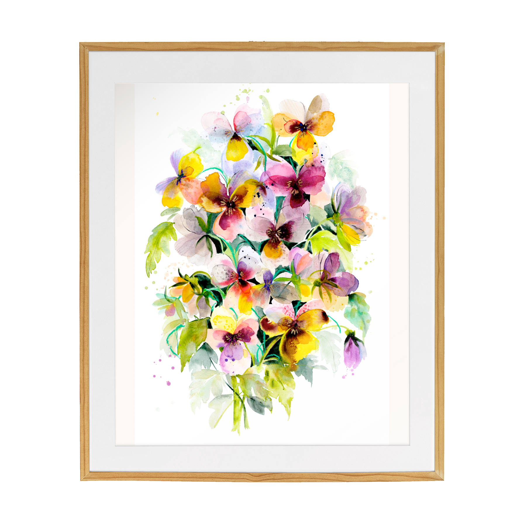 watercolor pansies fine art print