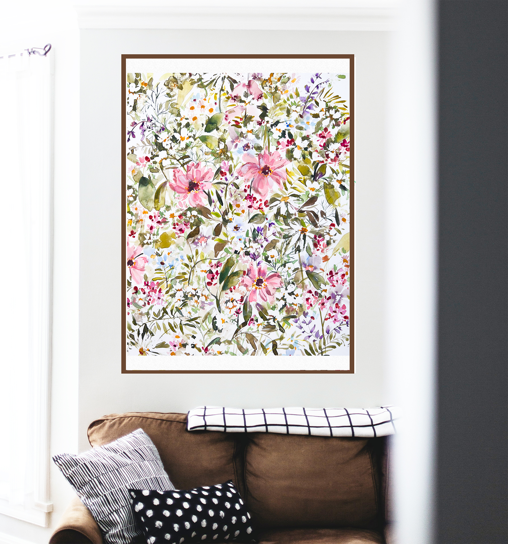 Meadow | Loose watercolor floral arrangement fine art print